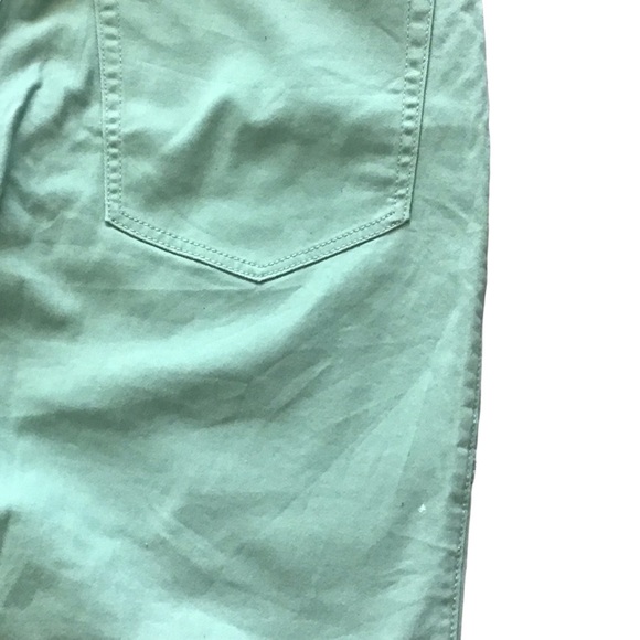 HAPPY NATURE Pants Green Button Front Loop Belt Pockets Cotton Size 16 - Picture 8 of 8